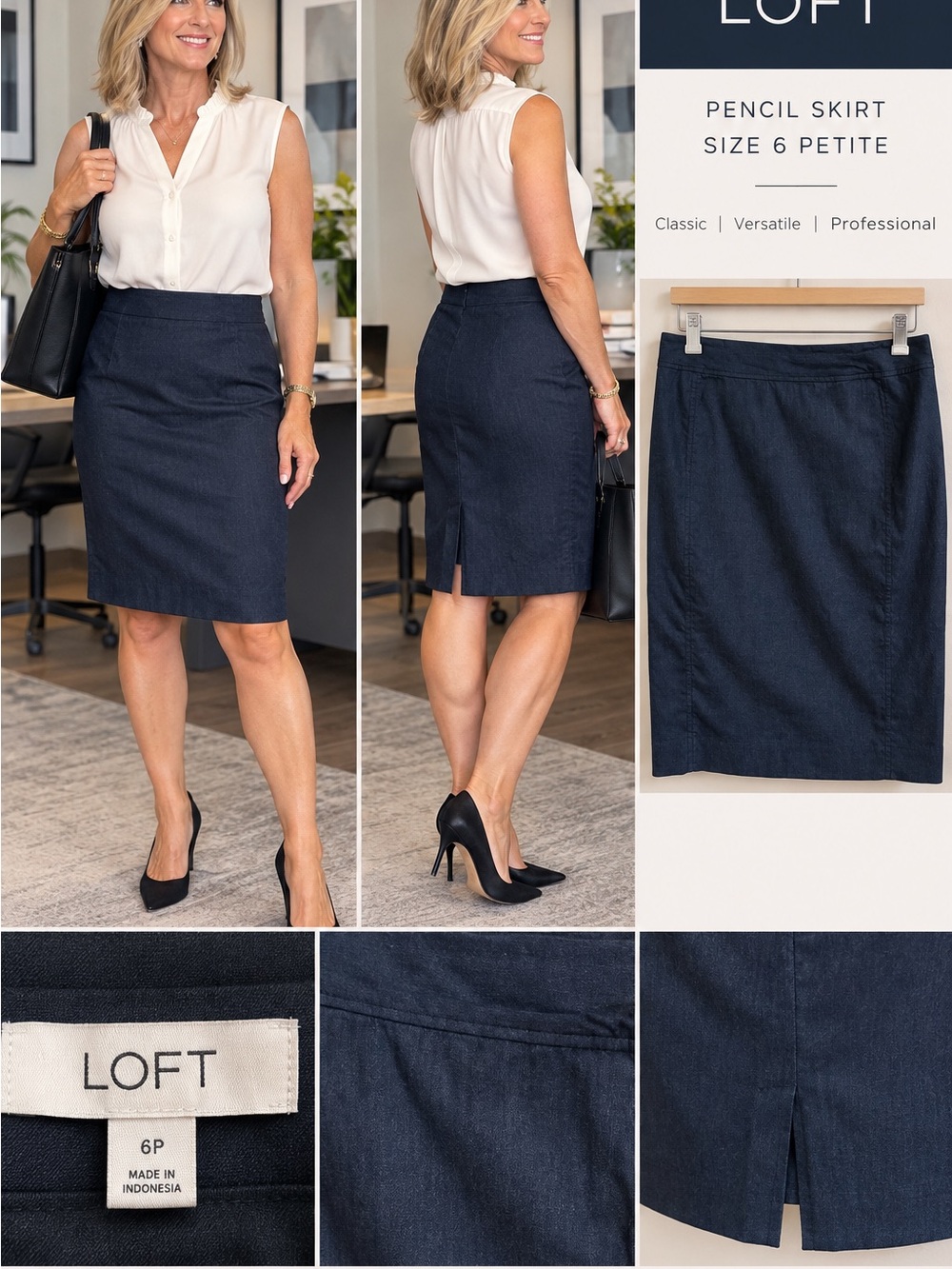 LOFT Blue Pencil Skirt